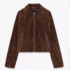 Zara Chocolate Brown Suede Jacket